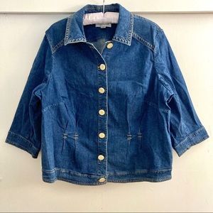 NWOT Coldwater Creek Blue Denim Jacket Womens Plus Size 20W